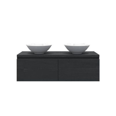 Badkamermeubelset Gliss Eros 140 cm Zwart Eiken Met Waskom
