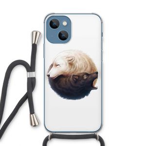 Yin Yang Wolves: iPhone 13 Transparant Hoesje met koord