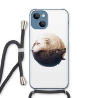 Yin Yang Wolves: iPhone 13 Transparant Hoesje met koord