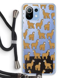 Alpacas: Xiaomi Mi 11 Lite Transparant Hoesje met koord