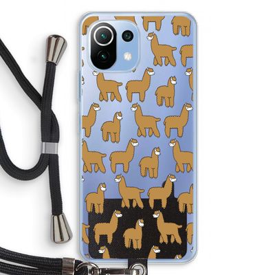 Alpacas: Xiaomi Mi 11 Lite Transparant Hoesje met koord