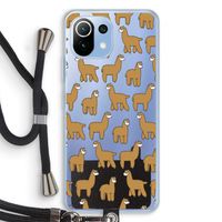 Alpacas: Xiaomi Mi 11 Lite Transparant Hoesje met koord