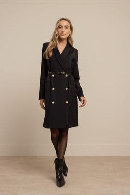 Bo shiny bonded dress - black - 13464