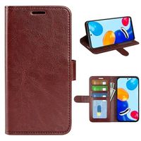 Xiaomi Redmi Note 11/11S Wallet Case met Magnetische Sluiting - Bruin - thumbnail