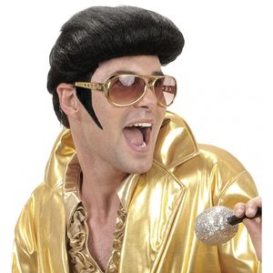 Elvis bakkebaarden zwart   -