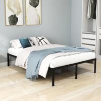 Stevig Metalen Bedframe Geruisloze Lattenbodem met Ijzeren Lattensteun en Opbergruimte Onder het Bed Tweepersoonsbed Zwart