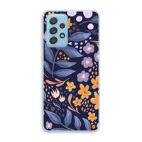 Flowers with blue leaves: Samsung Galaxy A73 Transparant Hoesje