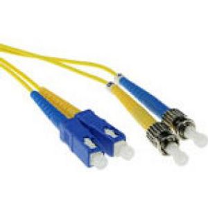 ACT 15 meter LSZH Singlemode 9/125 OS2 glasvezel patchkabel duplex met SC en ST connectoren