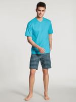 Calida Calida herenpyjama 40567 kort button blue