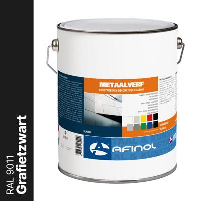 Afinol Metaalverf Grafietzwart (RAL 9011) 5 liter