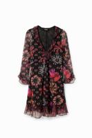Korte jurk met ruches - BLACK - L