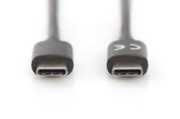 Digitus USB-kabel USB 2.0 USB-C stekker, USB-C stekker 1.80 m Zwart Rond, Stekker past op beide manieren, Afgeschermd (dubbel) AK-300138-018-S - thumbnail