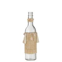 J-Line decoratie fles Met Schelpen - glas - naturel - thumbnail