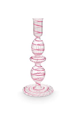 Pip Studio Kandelaar Glas Swirl Roze 20cm