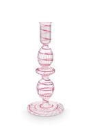 Pip Studio Kandelaar Glas Swirl Roze 20cm