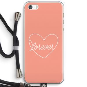 Forever heart: iPhone 5 / 5S / SE Transparant Hoesje met koord