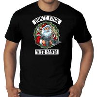 Grote maten fout Kerstshirt / outfit Dont fuck with Santa zwart voor heren