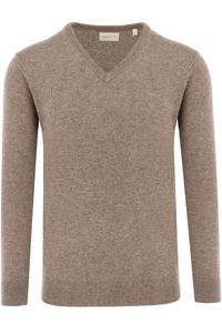 GANT Regular Fit Trui V-halsbruin, Effen