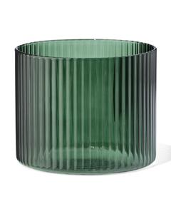 HEMA Glas Voor Geurkaars S Ribbel Donkergroen (groen)