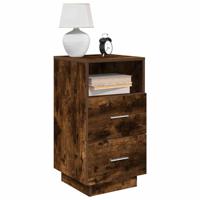 Nachtkastjes 2 st met 2 lades 36x36x68 cm gerookt eikenkleurig