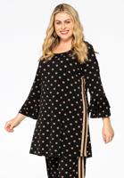 Yoek Tuniek wide bottom DOTS | Zwart | Maat 46/48