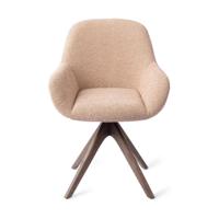 Jesper Home Kushi eetkamerstoel Flax Relax revolve oak walnut