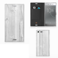 Sony Xperia XZ Premium Book Wallet Case White Wood - thumbnail
