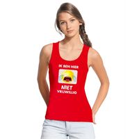 Ik ben hier niet vrijwillig tanktop/ mouwloos shirt rood dames