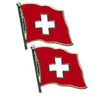 Pin Vlag Zwitserland - 2x stuks - 2 cm - vlaggen speldje - supporter - mini broche