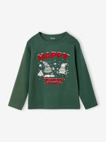 Jongensshirt met kerstprint dennen