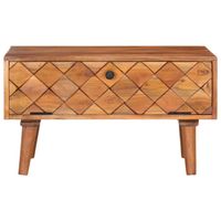 The Living Store Salontafel Retro - Massief Acaciahout - 68 x 68 x 38 cm - Neerklapbare Deur - thumbnail