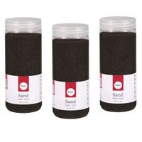 3x pakjes fijn decoratie zand zwart 475 ml