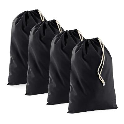 Canvas opberg zakjes/tasjes - 6x - zwart - 30 x 45 cm - katoen - 8 liter