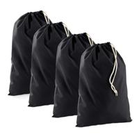 Canvas opberg zakjes/tasjes - 6x - zwart - 30 x 45 cm - katoen - 8 liter