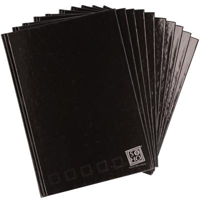 Notitieboek - 10x - zwart - A4 formaat - gelinieerd met kantlijn - harde kaft schrift