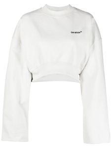 Off-White sweat crop à logo brodé - Blanc