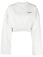 Off-White sweat crop à logo brodé - Blanc - thumbnail