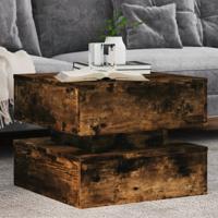 Salontafel met metalen poten 50x50x40 cm gerookt eikenkleurig