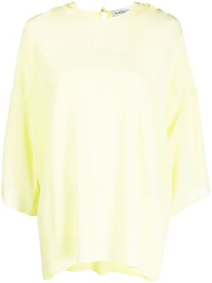 Lanvin blouse en soie à design drapé - Vert