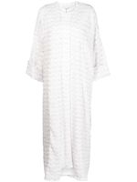 Bambah ensemble robe-caftan Isabella à pois - Blanc