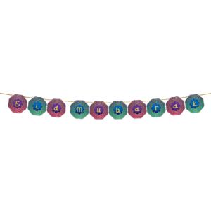 Letter Banner Eid Mubarak Paars/Blauw (2m)