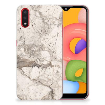 Samsung Galaxy A01 | TPU | Siliconen hoesje | Marmer Beige