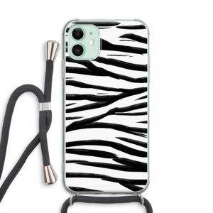 Zebra pattern: iPhone 11 Transparant Hoesje met koord
