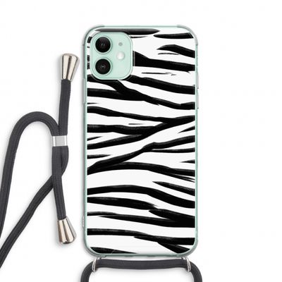 Zebra pattern: iPhone 11 Transparant Hoesje met koord