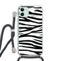 Zebra pattern: iPhone 11 Transparant Hoesje met koord