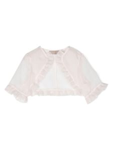 La Stupenderia cardigan en organza à volants - Rose