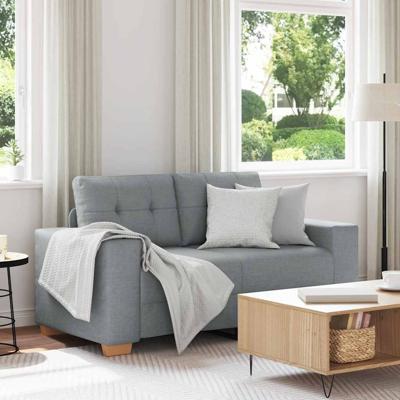 Loveseat bank 120 cm stof lichtgrijs