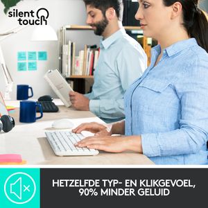 Logitech MK295 Silent Wireless Combo toetsenbord Inclusief muis Kantoor RF Draadloos QWERTY Engels Wit