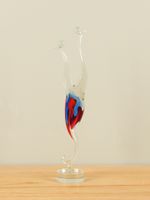 Glasdecoratie koppel rood/blauw 32 cm. - thumbnail