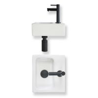 Fonteinset Baseline keramiek 28x25x9 cm wit glans